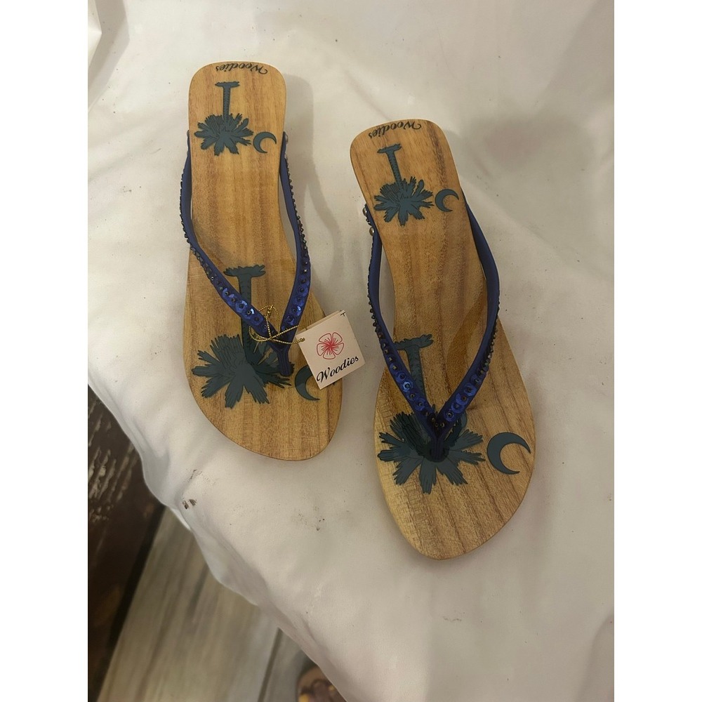 Woodies SC Palmetto Wood Flip Flops - Picture 1 of 4